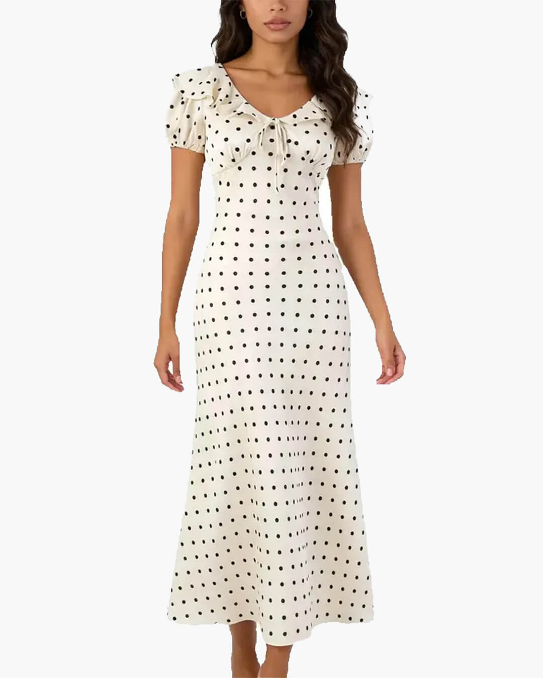 Rachel Polka Dot V-Neck Maxi Dress - Elegant Occasion Dress for Women - Image 5