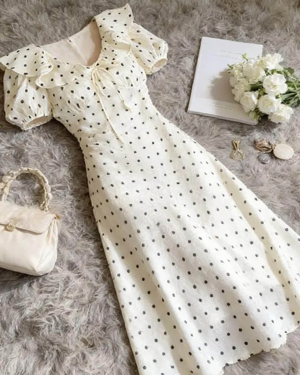 Rachel Polka Dot V-Neck Maxi Dress - Elegant Occasion Dress for Women - Image 3
