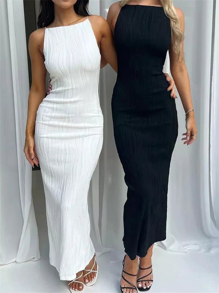 Ellie Ruched Sleeveless Party Dress with Back Split - Elegant Occasion Dress for Women
