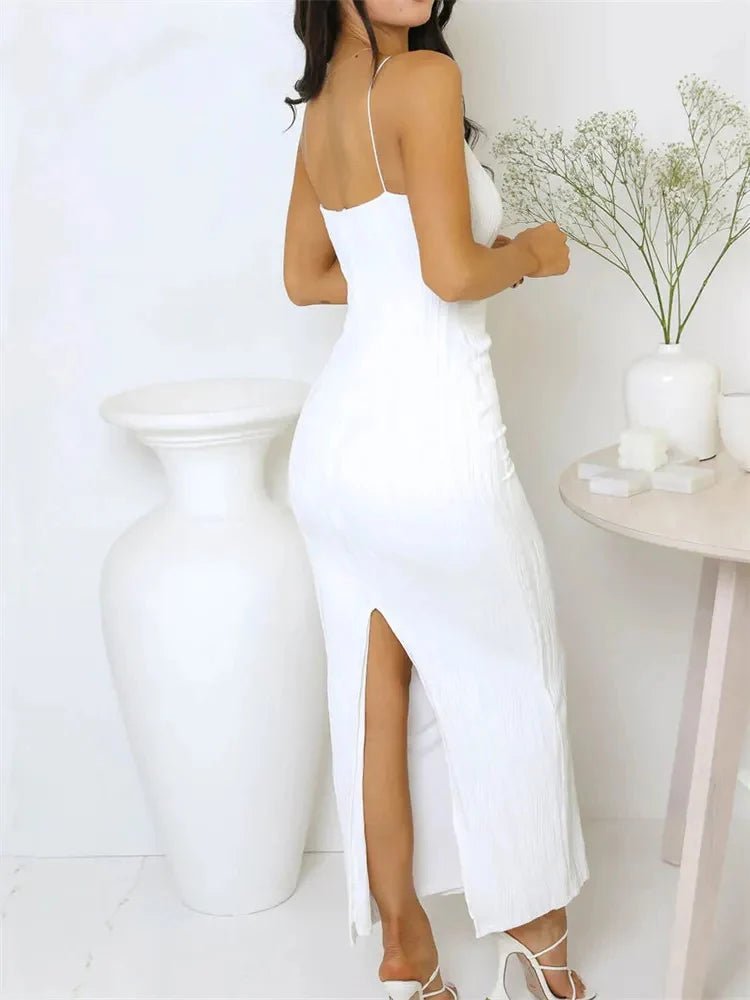Ellie Ruched Sleeveless Party Dress with Back Split - Elegant Occasion Dress for Women - Image 5