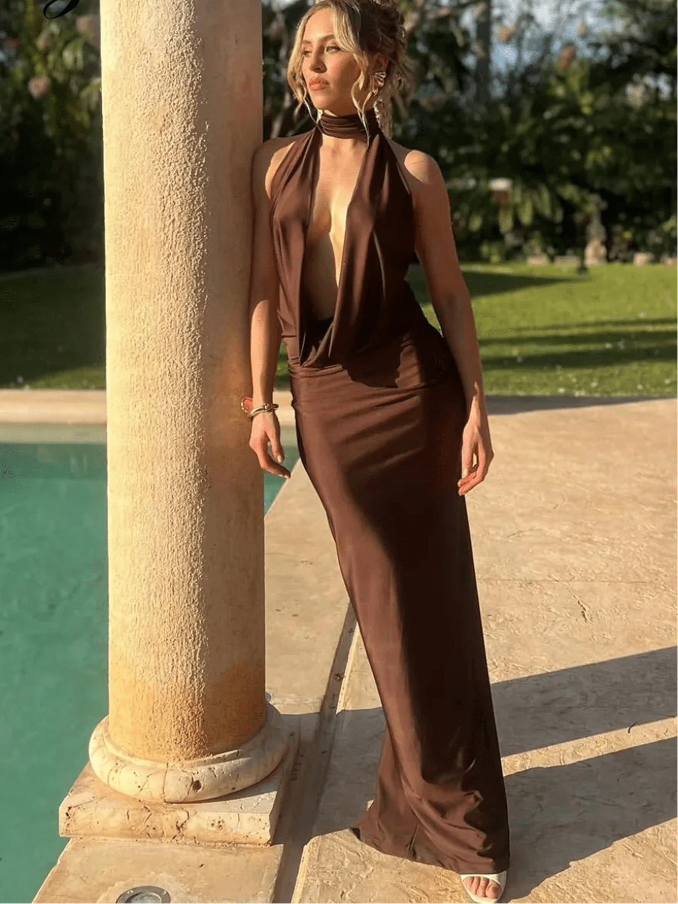 Annie Sleeveless Backless Slit Maxi Dress - Elegant Occasion Dress for Women