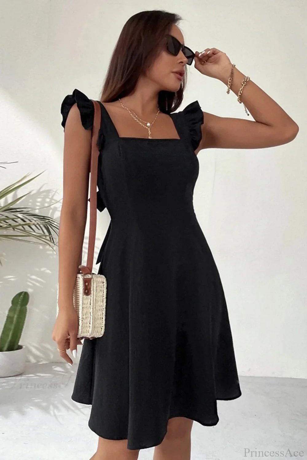 Nora Sleeveless Mini Dress with Ruffle Tie-back - Elegant Occasion Dress for Women - Image 10