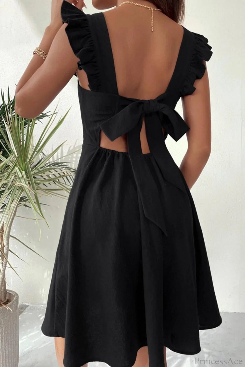 Nora Sleeveless Mini Dress with Ruffle Tie-back - Elegant Occasion Dress for Women - Image 12