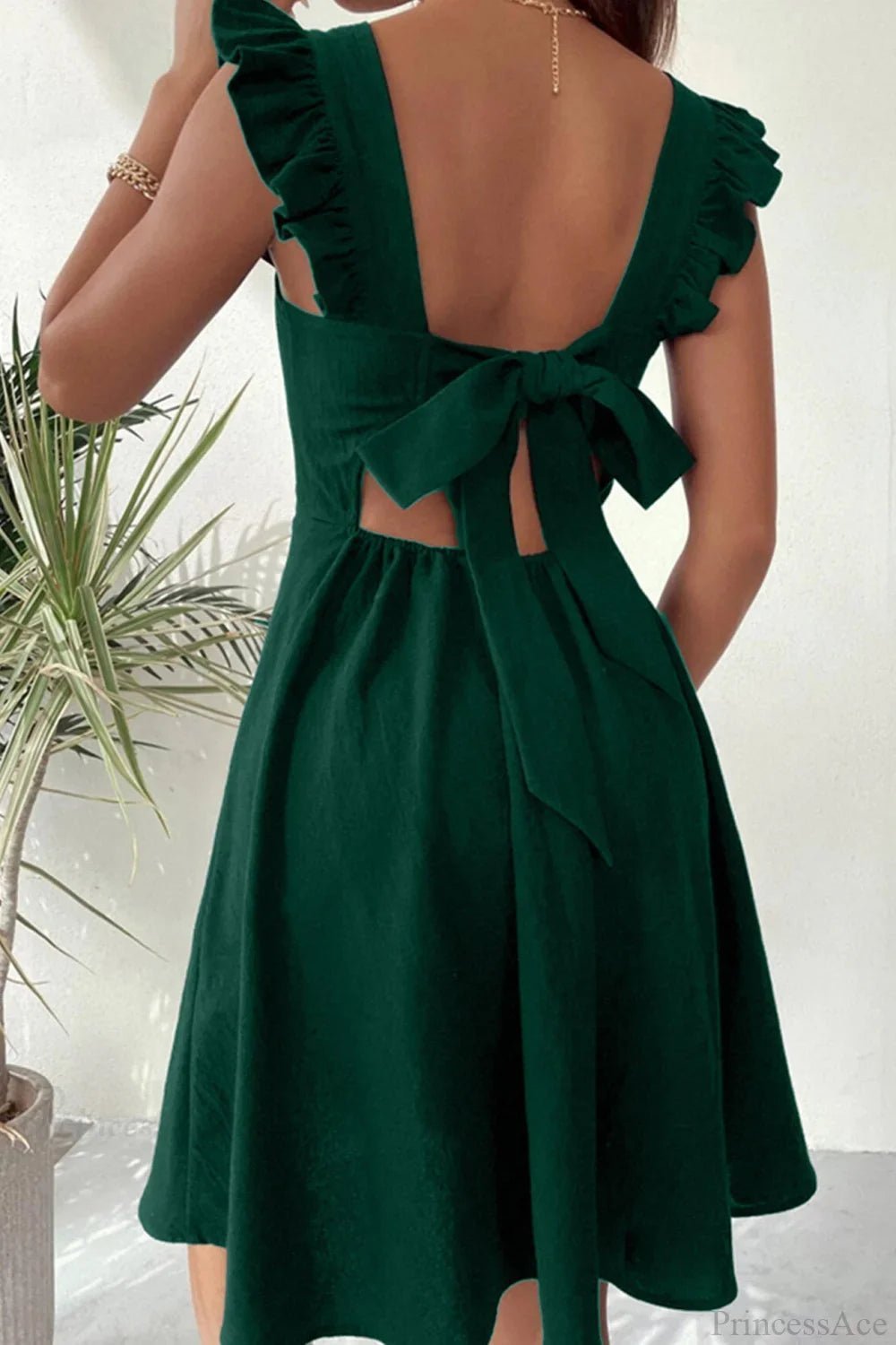 Nora Sleeveless Mini Dress with Ruffle Tie-back - Elegant Occasion Dress for Women - Image 6