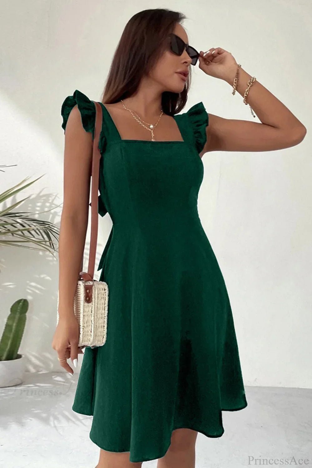 Nora Sleeveless Mini Dress with Ruffle Tie-back - Elegant Occasion Dress for Women - Image 5