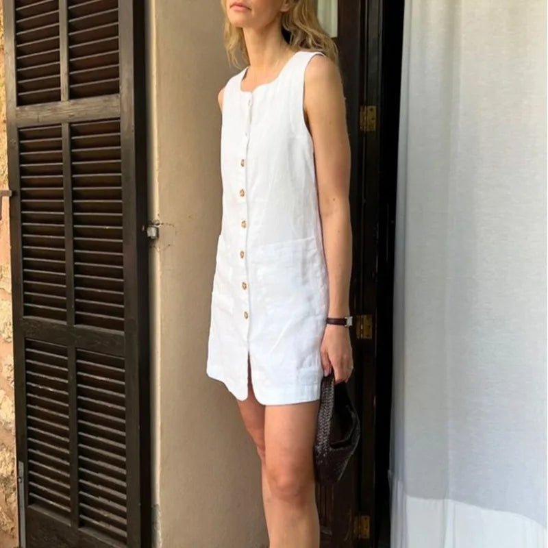 Briar Linen Square Neck Summer Dress - Elegant Occasion Dress for Women - Image 2