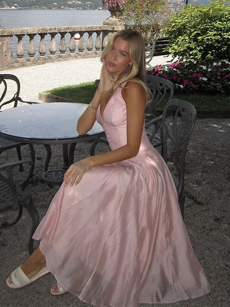 Beatrice Sleeveless V-Neck Midi Dress - Elegant Occasion Dress for Women - Image 6