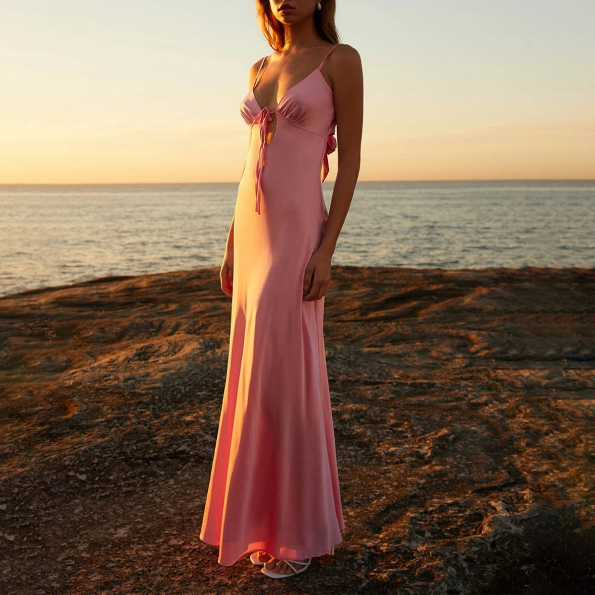 Celeste Backless Tie-Front Cami Dress - Elegant Occasion Dress for Women - Image 12