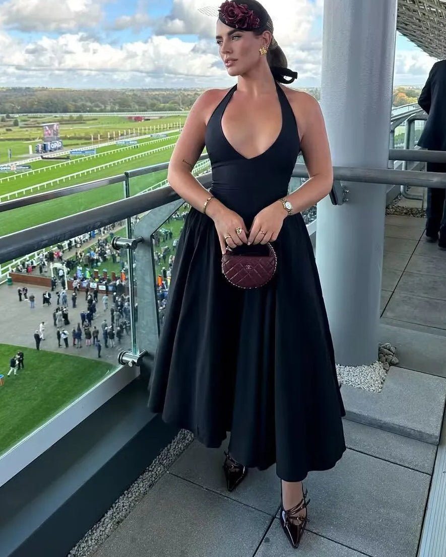 Celeste Halter Midi Dress - Elegant Occasion Dress for Women - Image 13