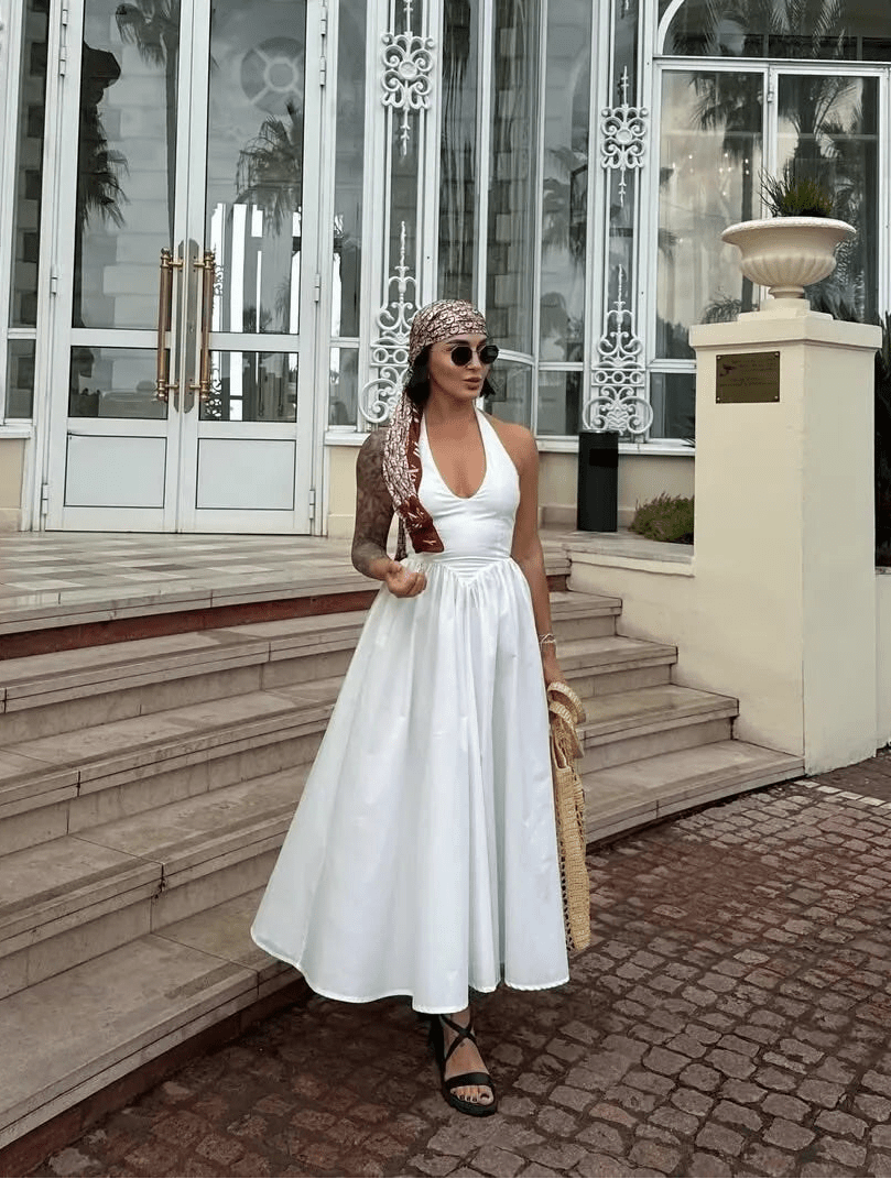 Celeste Halter Midi Dress - Elegant Occasion Dress for Women - Image 19