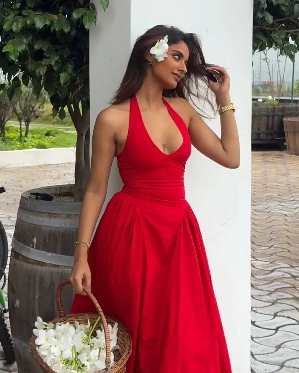 Celeste Halter Midi Dress - Elegant Occasion Dress for Women - Image 21