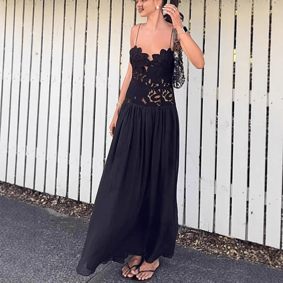 Celeste Lace Mesh Halter Evening Dress - Elegant Occasion Dress for Women - Image 2