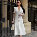 Celeste Ribbed Button-Front Knit Dress - Elegant Occasion Dress for Women