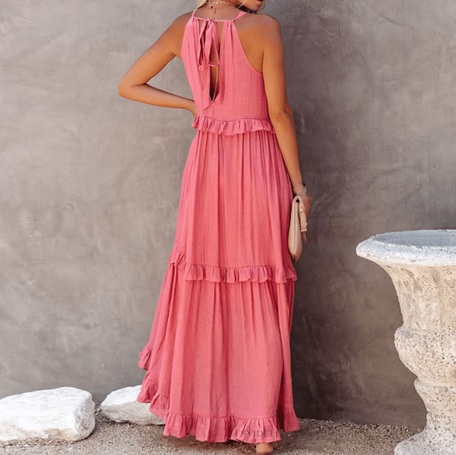 Celeste Ruffle Hem Beach Maxi Dress - Elegant Occasion Dress for Women - Image 5