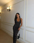 Cassia Halter Neck Lace Maxi Dress - Elegant Occasion Dress for Women - Image 3