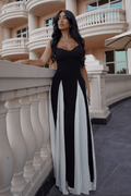 Ciara Contrasting Pleated Maxi Dress - Elegant Occasion Dress for Women