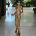Cindy Leopard Halter Neck Maxi Dress - Elegant Occasion Dress for Women
