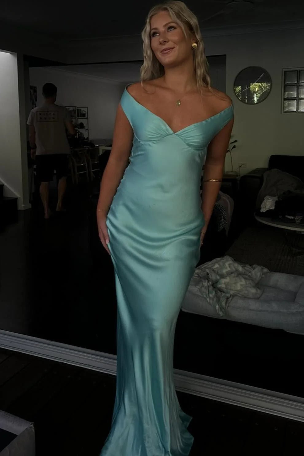 Sophia Satin Off Shoulder Maxi Dress for Women - Formal Evening Dress - Image 14