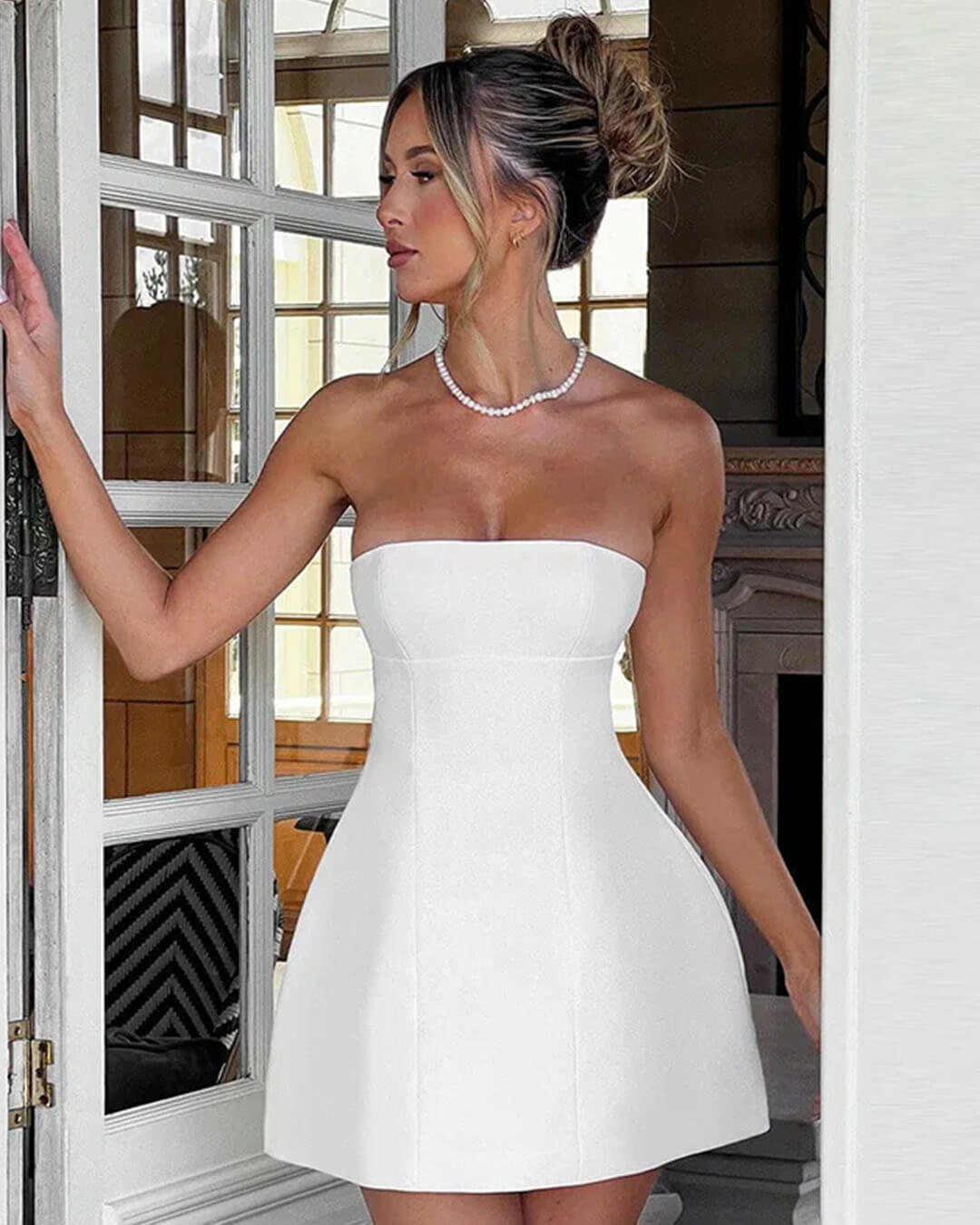 Colby Cinched Waist Strapless Mini Dress - Elegant Occasion Dress for Women