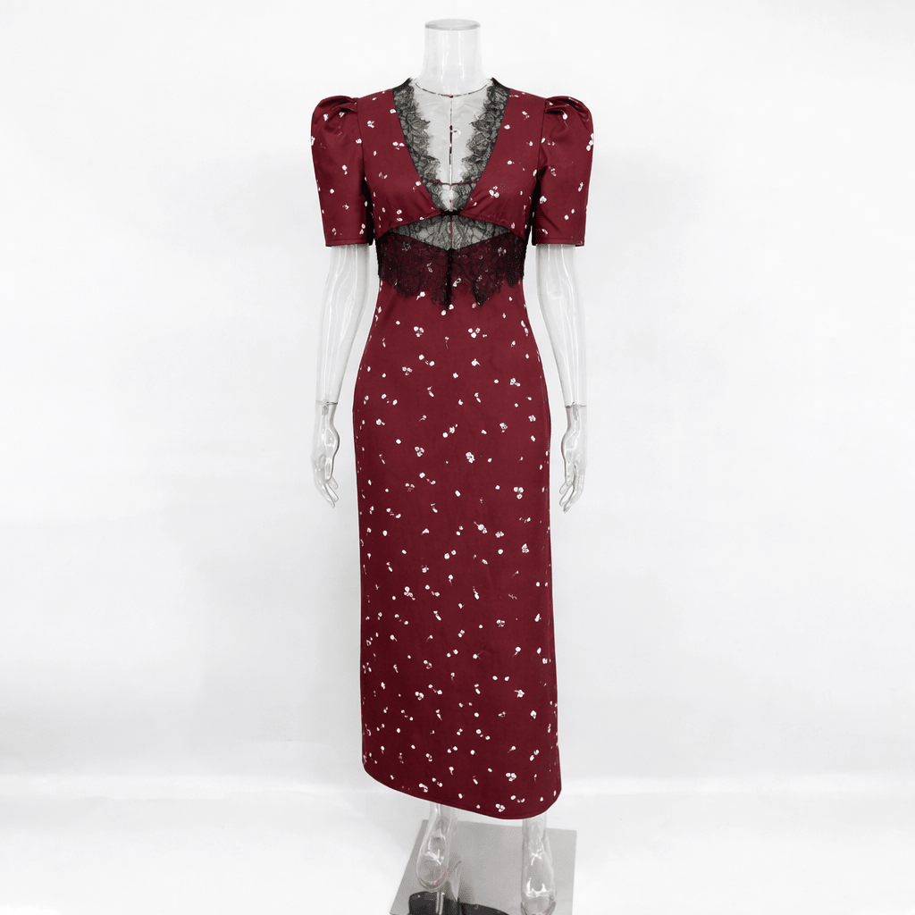 Adrija Puff Sleeve Lace Dress - Elegant Occasion Dress for Women - Image 10