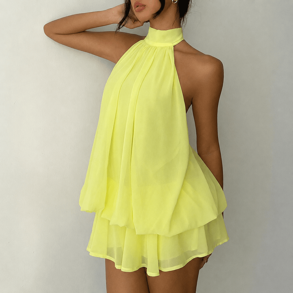 Eden Halter Backless Mini Dress for Women - Sleeveless A-Line Summer Dress - Image 12