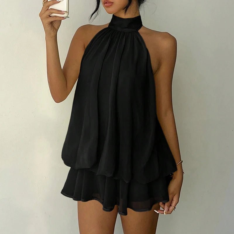 Eden Halter Backless Mini Dress for Women - Sleeveless A-Line Summer Dress - Image 6