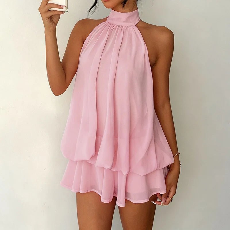 Eden Halter Backless Mini Dress for Women - Sleeveless A-Line Summer Dress - Image 7