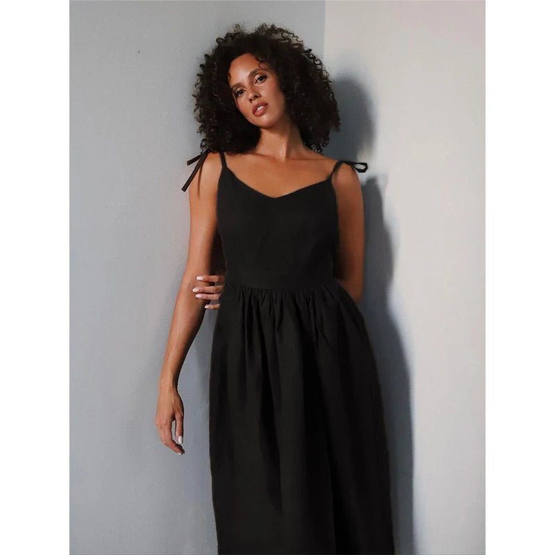 Elisabeta Backless Tie-Strap Midi Dress - Elegant Occasion Dress for Women - Image 4