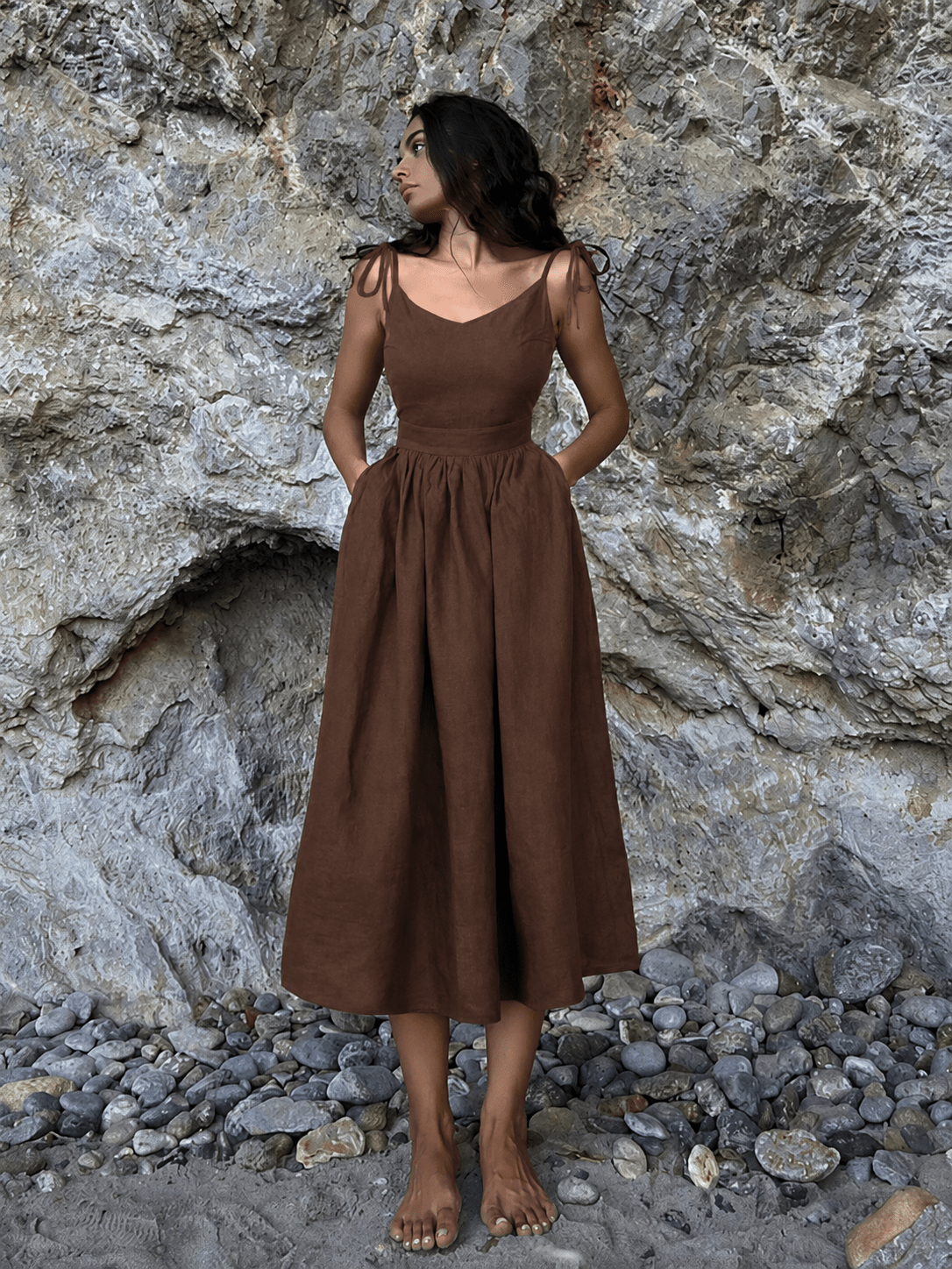 Elisabeta Backless Tie-Strap Midi Dress - Elegant Occasion Dress for Women - Image 5