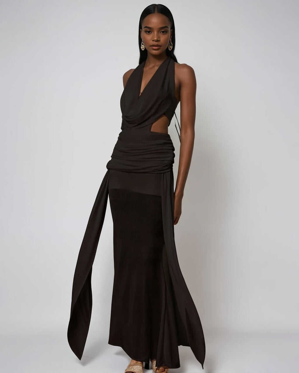 Elyse Halterneck Backless Maxi Dress - Elegant Occasion Dress for Women - Image 4