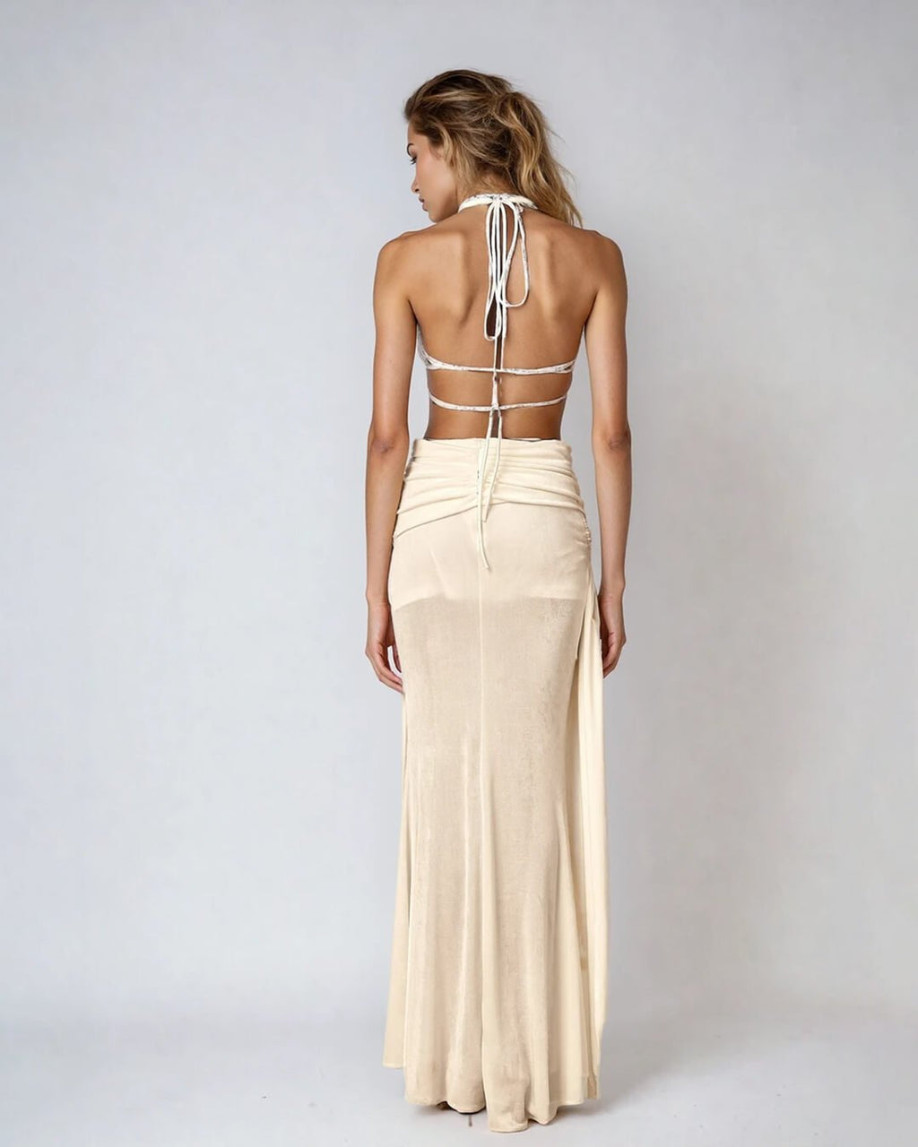 Elyse Halterneck Backless Maxi Dress - Elegant Occasion Dress for Women - Image 3