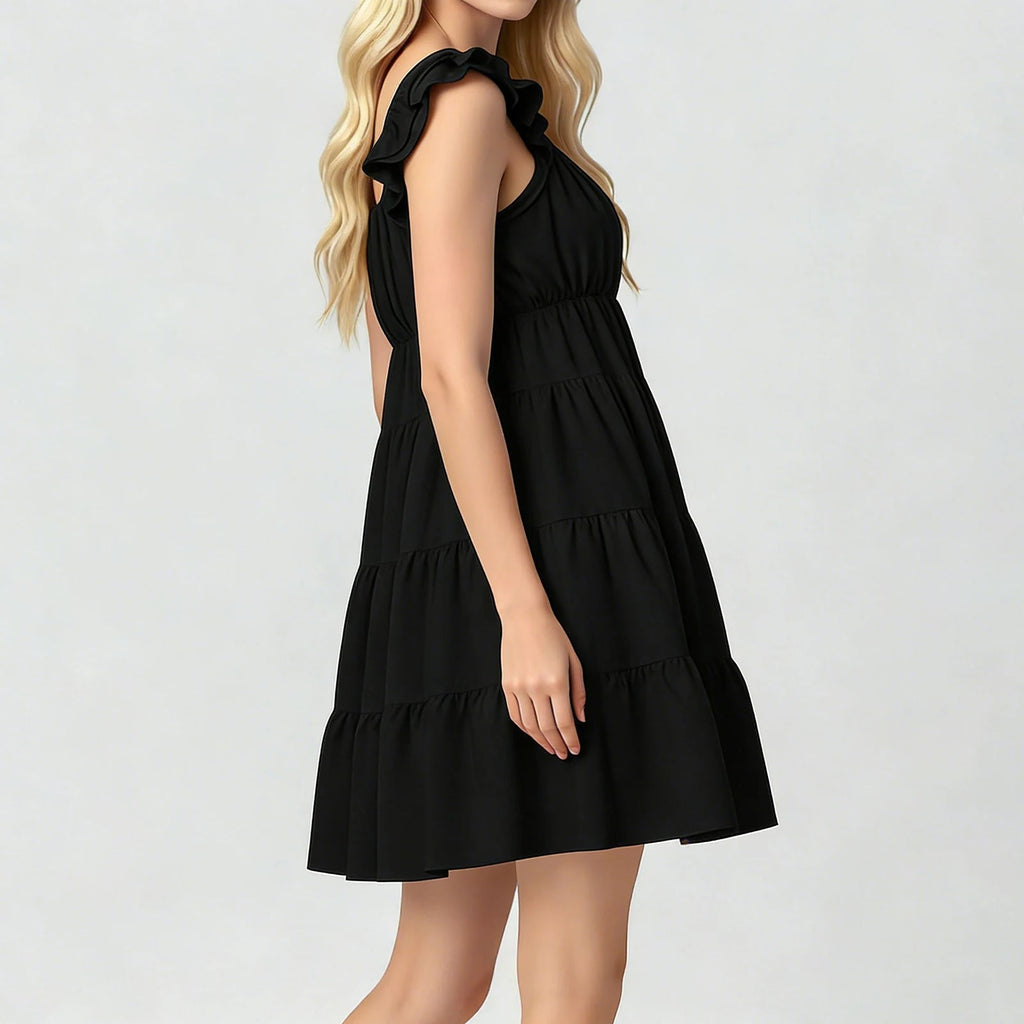 Eulalia Flutter Sleeve Tiered Mini Dress - Elegant Occasion Dress for Women - Image 2