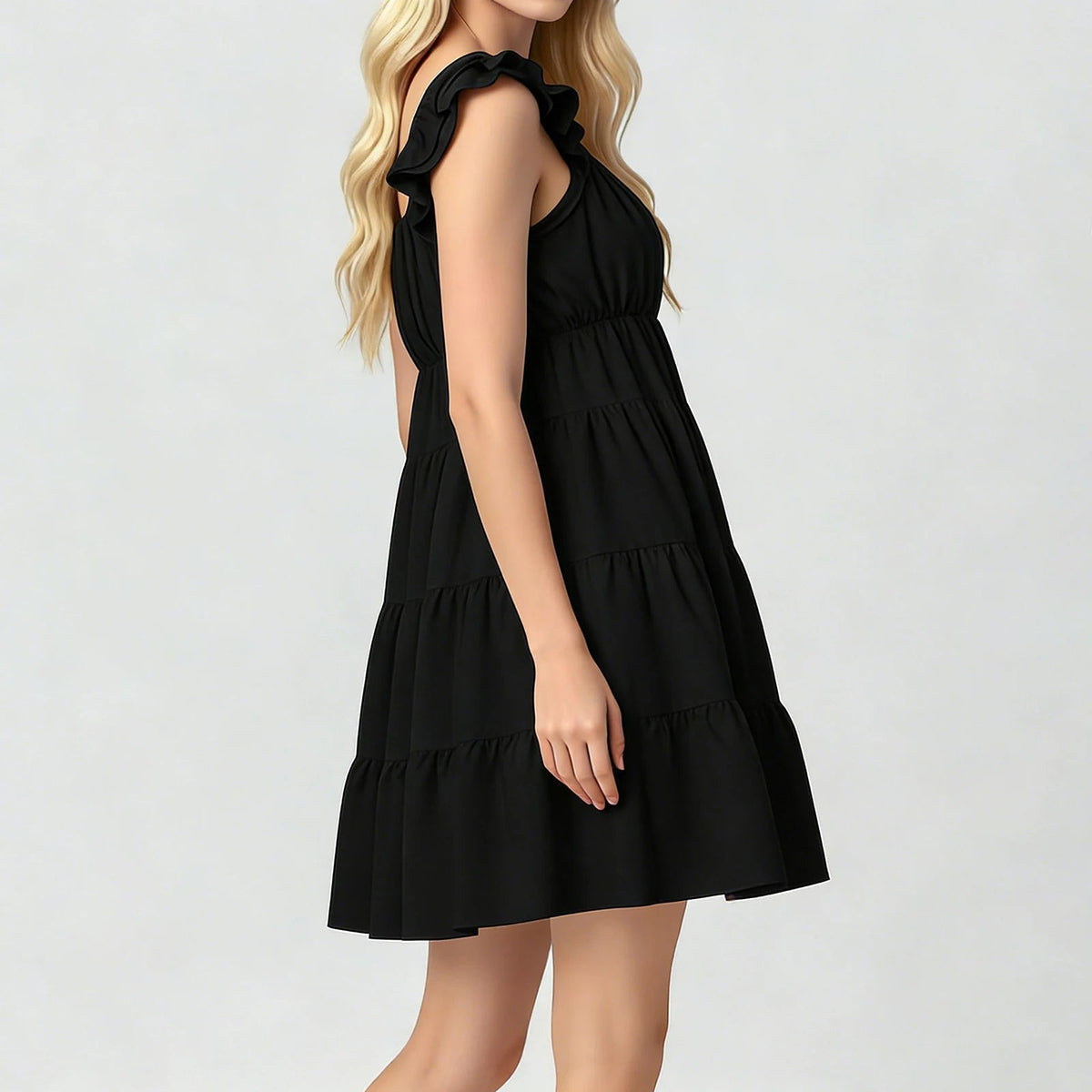 Eulalia Flutter Sleeve Tiered Mini Dress - Elegant Occasion Dress for Women - Image 2
