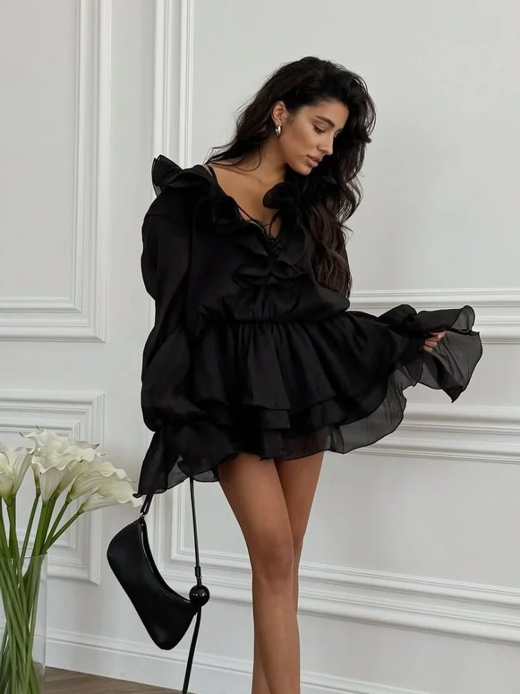 Fallon Ruffled Mini Dress - Elegant Occasion Dress for Women - Image 4