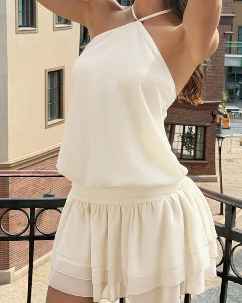 Floriana Open-Back Halter Mini Dress - Elegant Occasion Dress for Women - Image 4