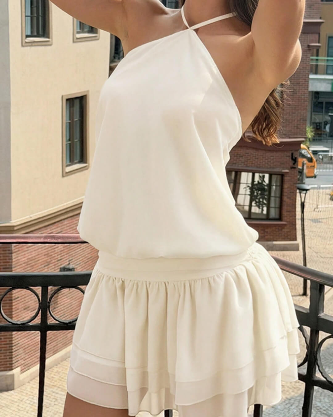 Floriana Open-Back Halter Mini Dress - Elegant Occasion Dress for Women - Image 4