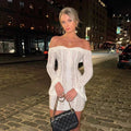 Gemma Off Shoulder Mini Dress - Elegant Occasion Dress for Women - Image 2