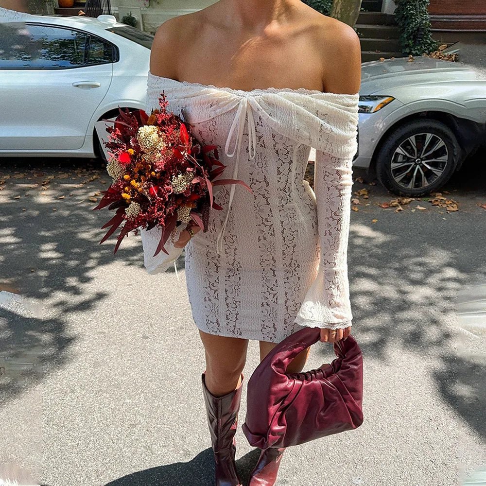 Gemma Off Shoulder Mini Dress - Elegant Occasion Dress for Women