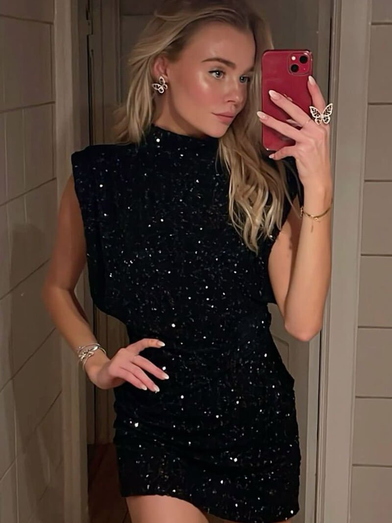 Gillian Glitter Mini Dress - Elegant Occasion Dress for Women - Image 5