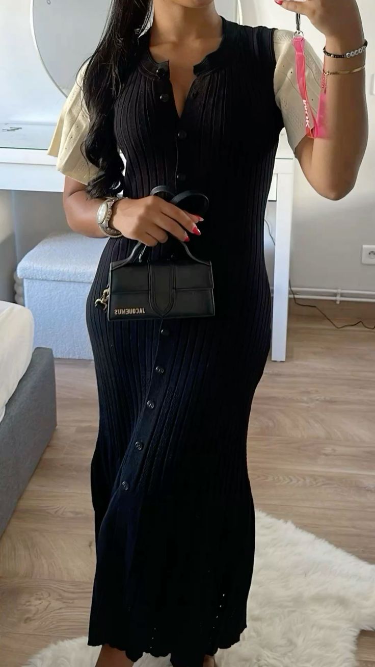 Gina Elegant Long Sleeve Midi Dress - Formal Evening Dress - Image 4