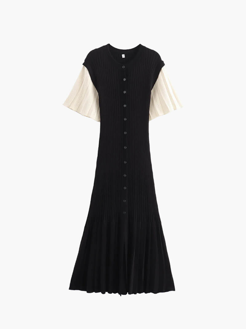 Gina Elegant Long Sleeve Midi Dress - Formal Evening Dress