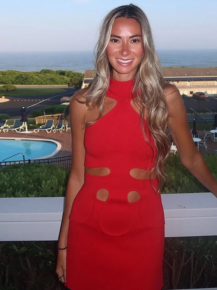 Gisele Off-Shoulder Halter Mini Dress - Elegant Occasion Dress for Women - Image 6