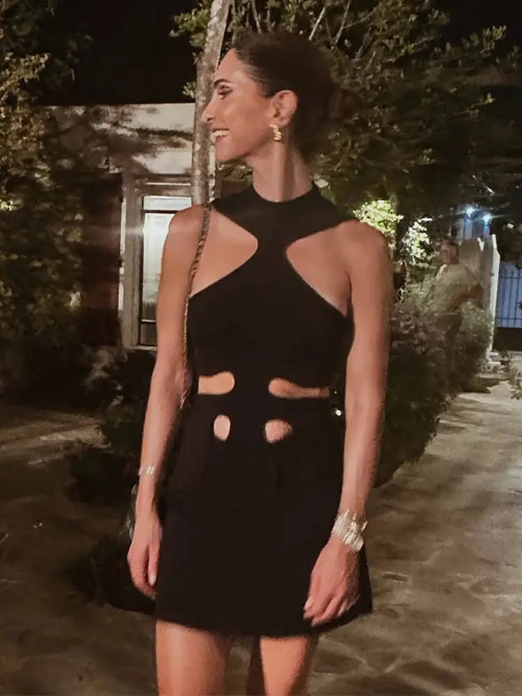 Gisele Off-Shoulder Halter Mini Dress - Elegant Occasion Dress for Women - Image 9