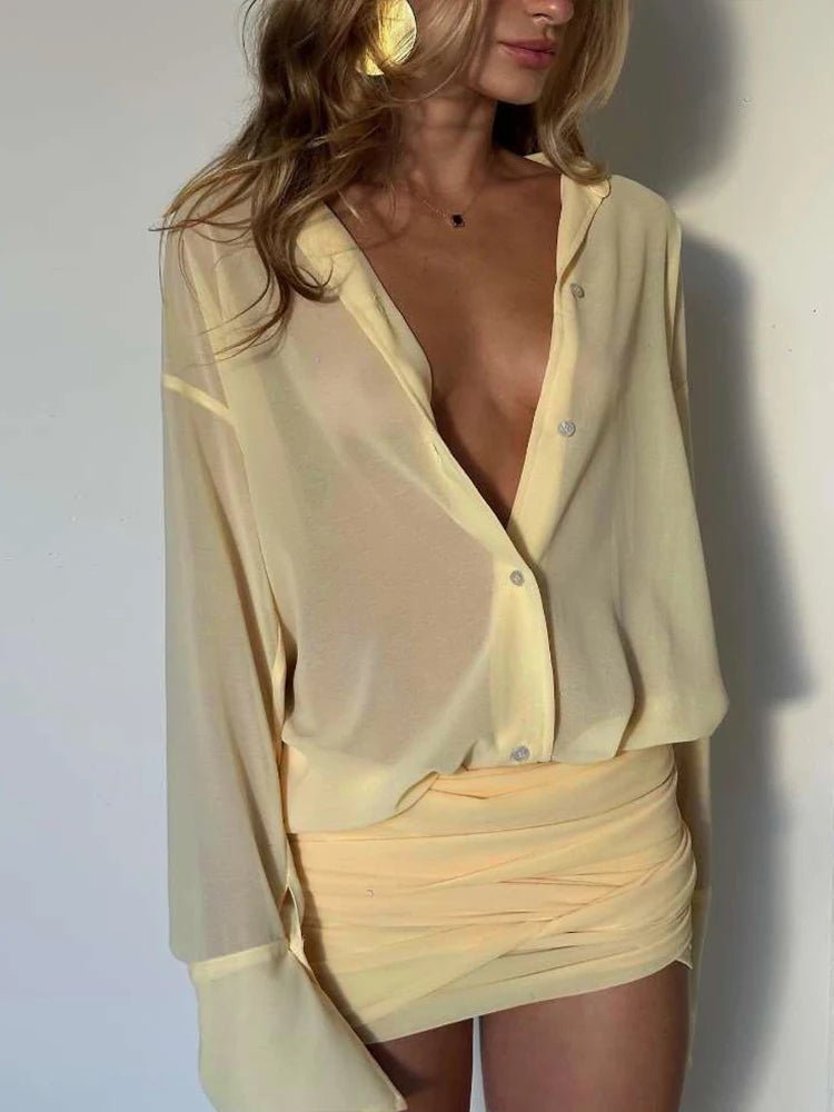 Kendall Long Sleeve Shirt Dress - Elegant Occasion Dress for Women - Image 7