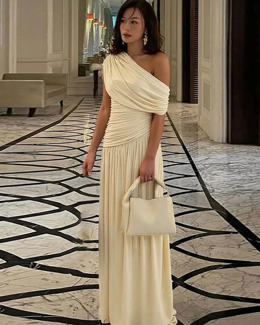 Ingrid One Shoulder Maxi Dress - Elegant Formal Evening Dress - Image 3