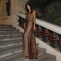 Anya Leopard Print Halter Backless Maxi Dress - Elegant Occasion Dress for Women