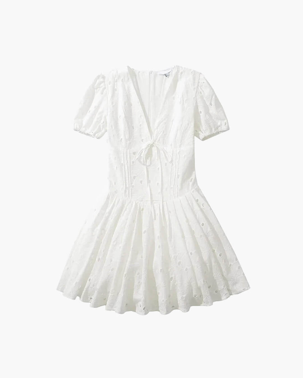 Jane Puff Sleeve Embroidered Mini Dress - Elegant Occasion Dress for Women - Image 2