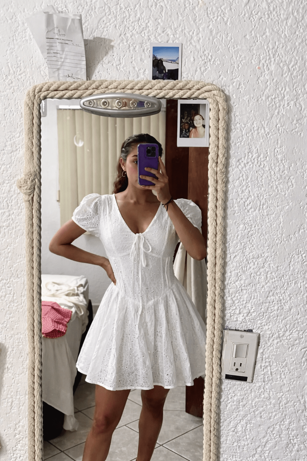 Jane Puff Sleeve Embroidered Mini Dress - Elegant Occasion Dress for Women