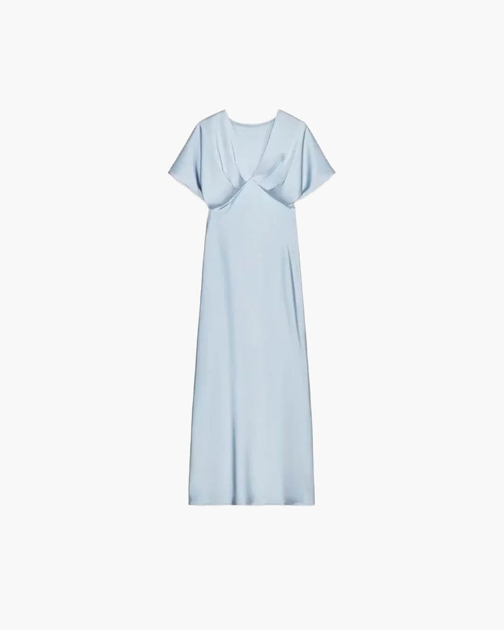 Janna V Neck Satin Midi Dress for Women - Elegant Wedding Guest Dress