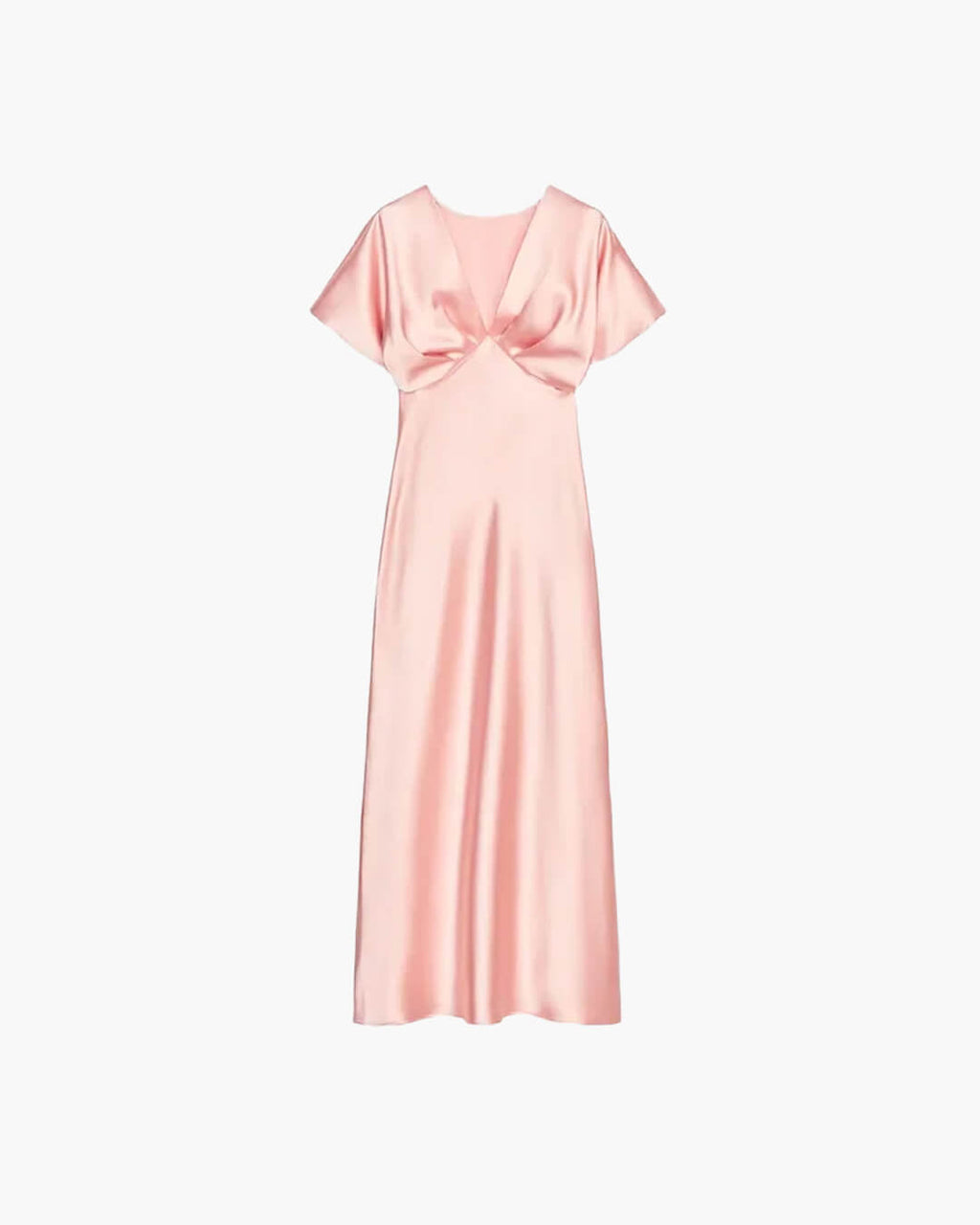Janna V Neck Satin Midi Dress for Women - Elegant Wedding Guest Dress - Image 4